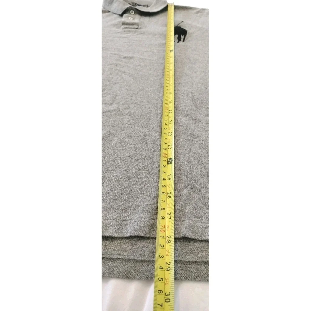 Polo Ralph Lauren Men's Custom Slim Fit Polo Shirt Gray Big Pony #3 Size XL